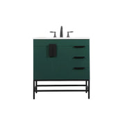 Elegant Kitchen/Bath Eugene 32" Single Bathroom Vanity, Green - VF48832MGN