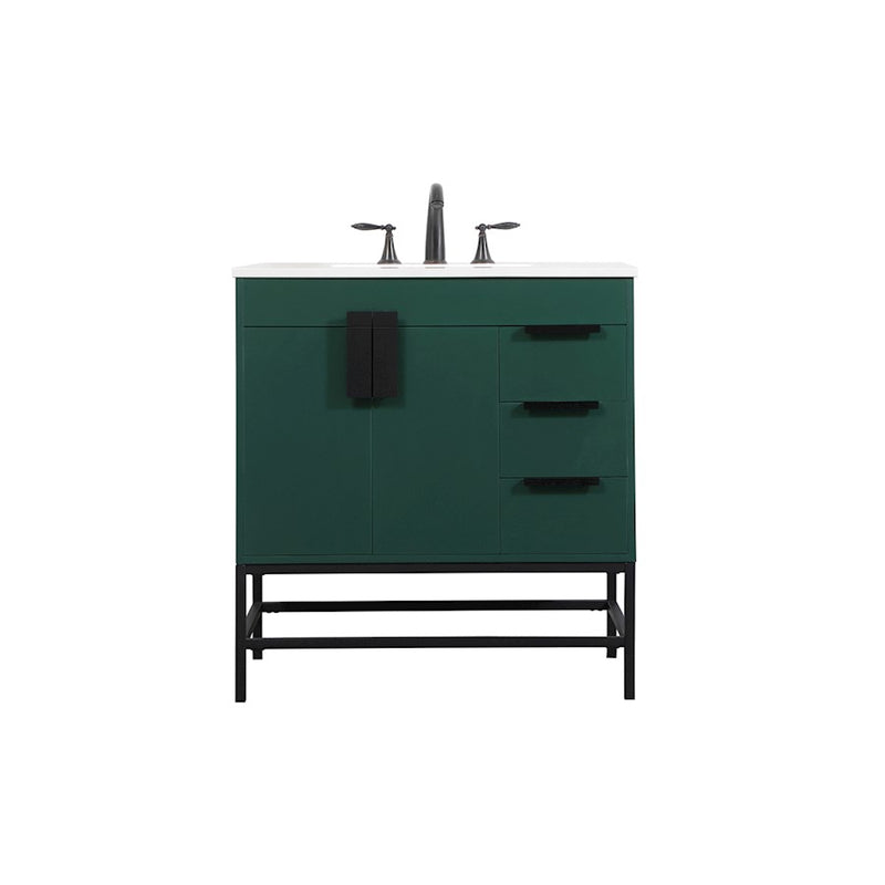 Elegant Kitchen/Bath Eugene 32" Single Bathroom Vanity, Green - VF48832MGN
