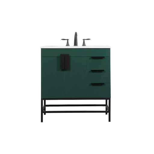 Elegant Kitchen/Bath Eugene 32" Single Bathroom Vanity, Green - VF48832MGN