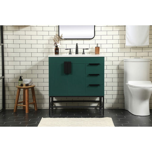 Elegant Kitchen/Bath Eugene 32" Single Bathroom Vanity, Green