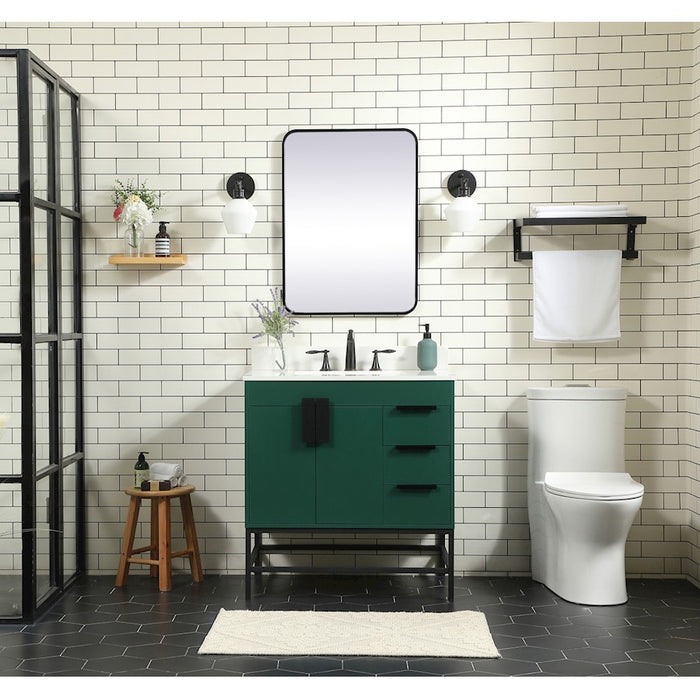 Elegant Kitchen/Bath Eugene 32" Single Bathroom Vanity, Green