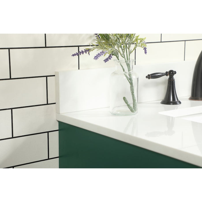 Elegant Eugene 32" Single Bathroom Vanity, Green/Backsplash