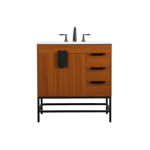 Elegant Kitchen/Bath Eugene 32" Single Bathroom Vanity, Teak - VF48832MTK