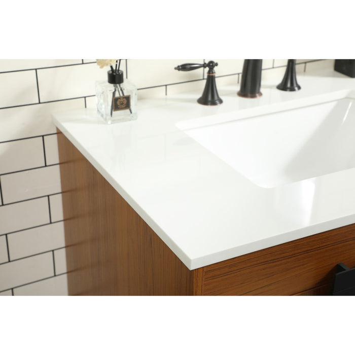 Elegant Kitchen/Bath Eugene 32" Single Bathroom Vanity, Teak