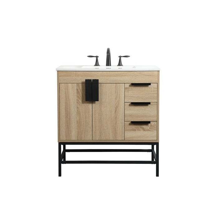 Elegant Kitchen/Bath Eugene 32" Single Bathroom Vanity, Mango Wood - VF48832MW