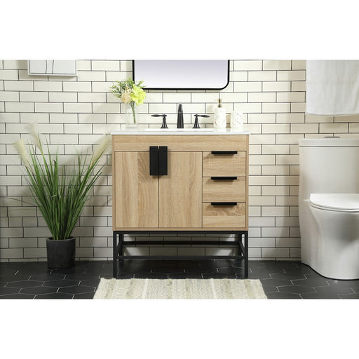 Elegant Kitchen/Bath Eugene 32" Single Bathroom Vanity, Mango Wood