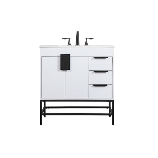 Elegant Kitchen/Bath Eugene 32" Single Bathroom Vanity, White - VF48832MWH