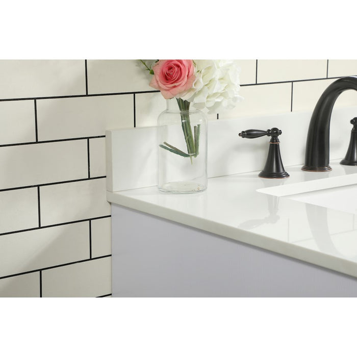 Elegant Eugene 32" Single Bathroom Vanity, White/Backsplash