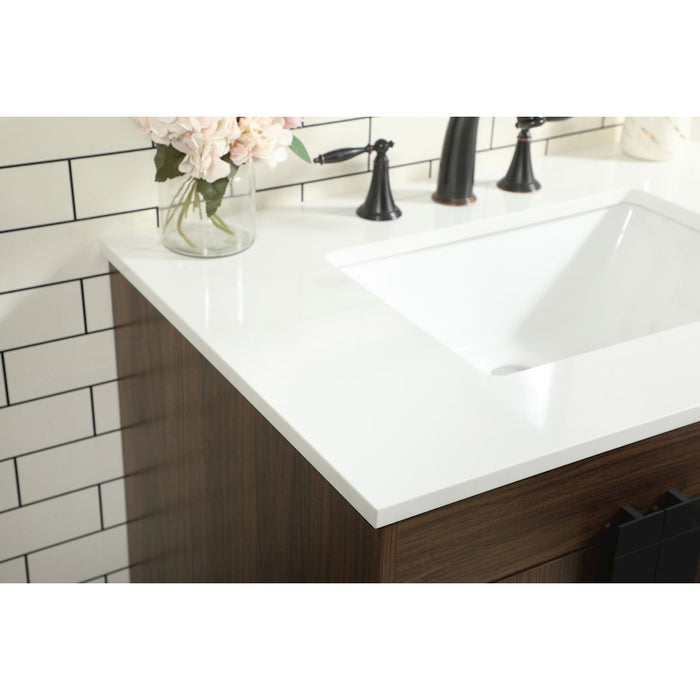 Elegant Kitchen/Bath Eugene 32" Single Bathroom Vanity, Walnut