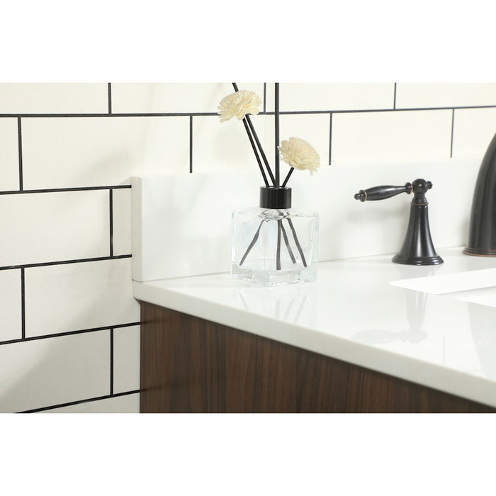 Elegant Eugene 32" Single Bathroom Vanity, Walnut/Backsplash