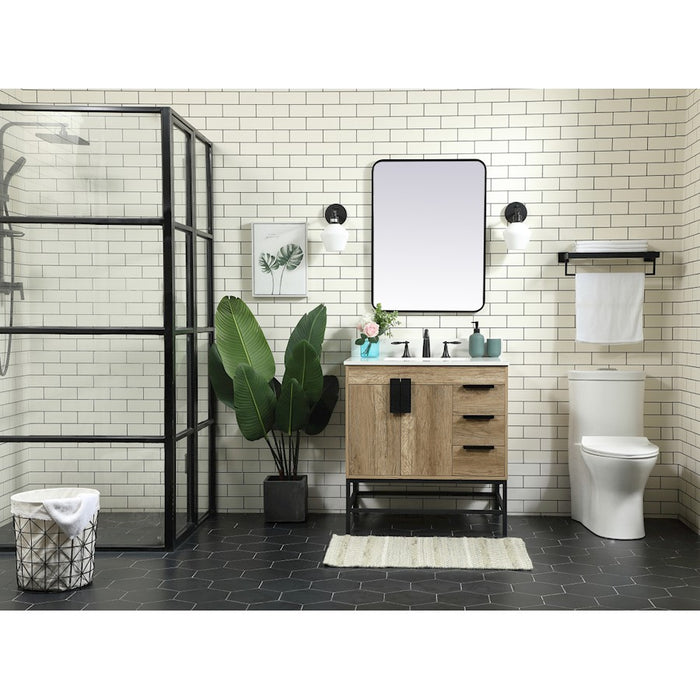 Elegant Kitchen/Bath Eugene 32" Single Bathroom Vanity, Natural Oak
