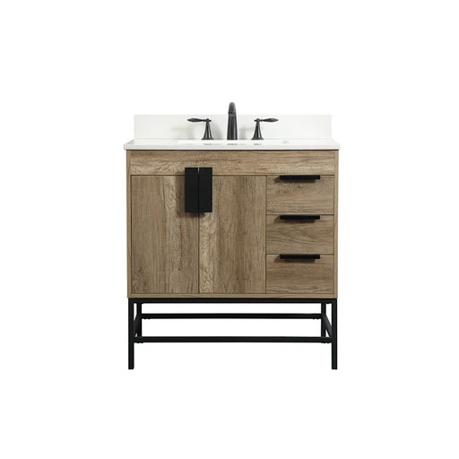 Elegant Eugene 32" Single Bathroom Vanity, Natural Oak/Backsplash - VF48832NT-BS