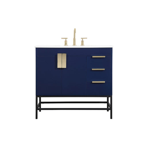 Elegant Kitchen/Bath Eugene 36" Single Bathroom Vanity, Blue - VF48836MBL
