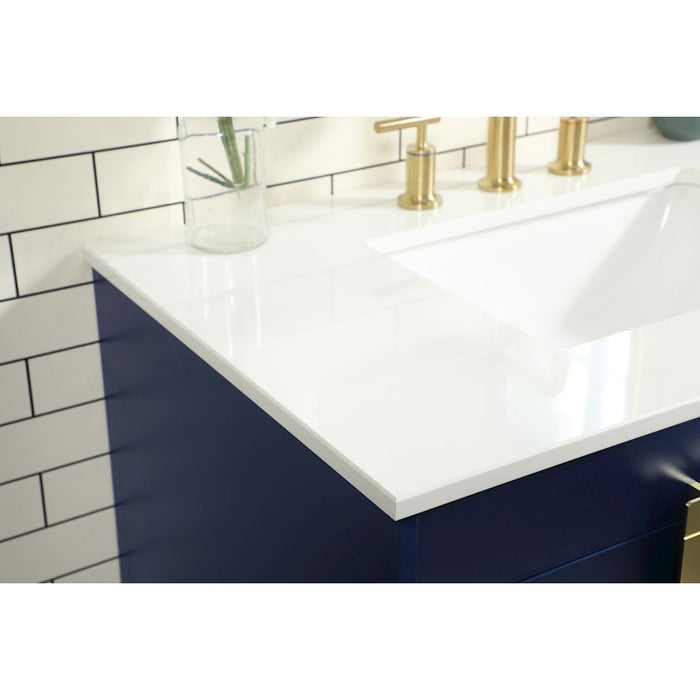 Elegant Kitchen/Bath Eugene 36" Single Bathroom Vanity, Blue