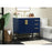 Elegant Eugene 36" Single Bathroom Vanity, Blue/Backsplash