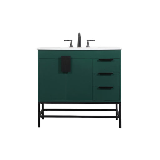 Elegant Kitchen/Bath Eugene 36" Single Bathroom Vanity, Green - VF48836MGN
