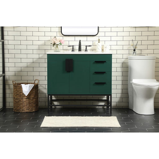 Elegant Kitchen/Bath Eugene 36" Single Bathroom Vanity, Green