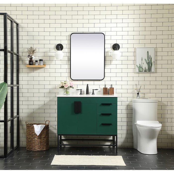 Elegant Kitchen/Bath Eugene 36" Single Bathroom Vanity, Green