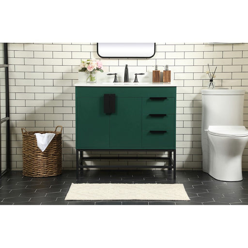 Elegant Eugene 36" Single Bathroom Vanity, Green/Backsplash