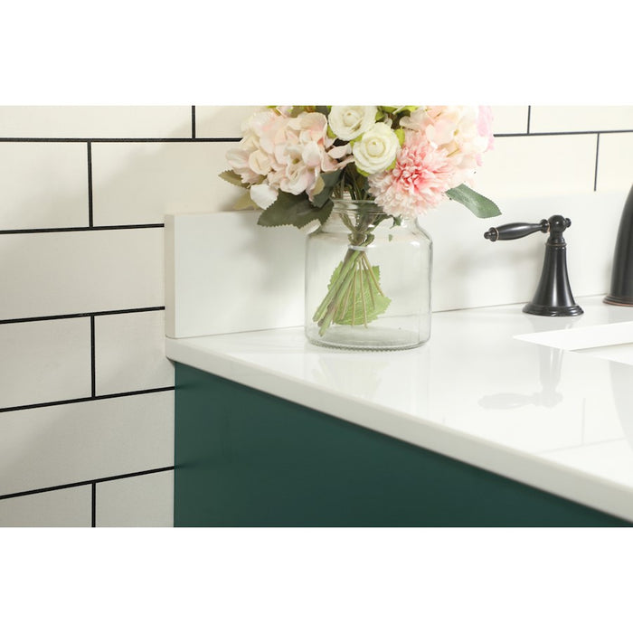 Elegant Eugene 36" Single Bathroom Vanity, Green/Backsplash