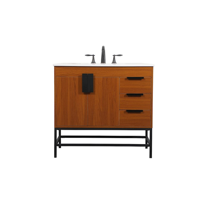 Elegant Kitchen/Bath Eugene 36" Single Bathroom Vanity, Teak - VF48836MTK