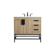 Elegant Kitchen/Bath Eugene 36" Single Bathroom Vanity, Mango Wood - VF48836MW