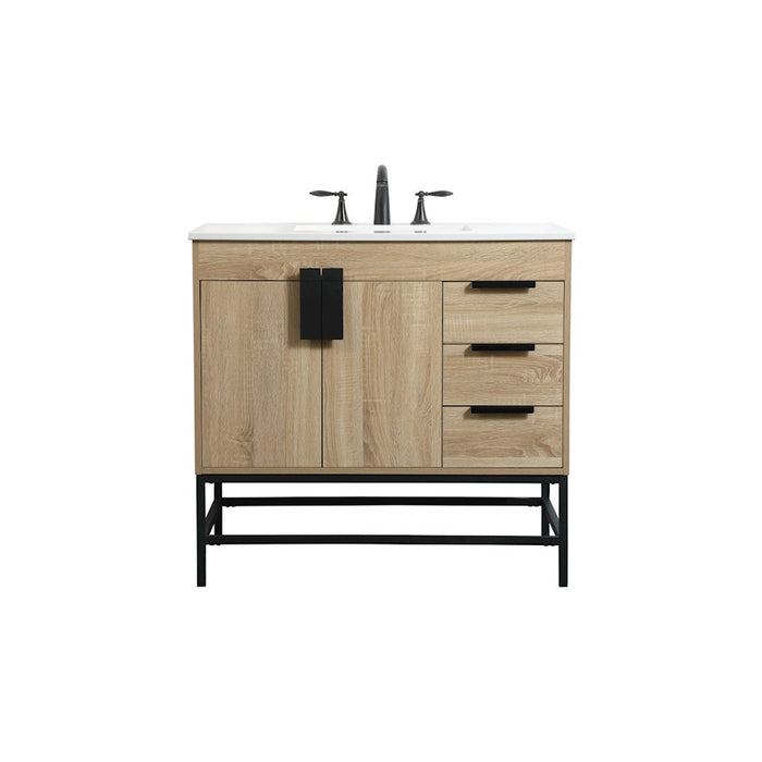 Elegant Kitchen/Bath Eugene 36" Single Bathroom Vanity, Mango Wood - VF48836MW