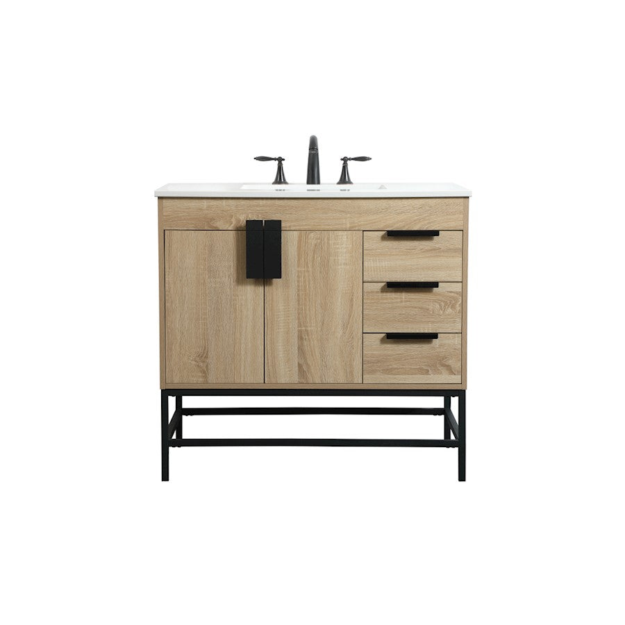 Elegant Kitchen/Bath Eugene 36" Single Bathroom Vanity, Mango Wood - VF48836MW