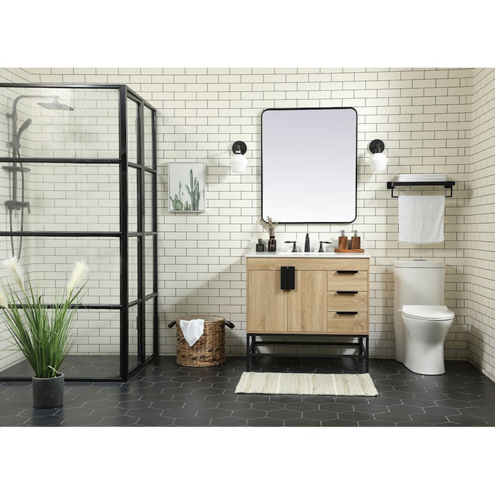 Elegant Kitchen/Bath Eugene 36" Single Bathroom Vanity, Mango Wood