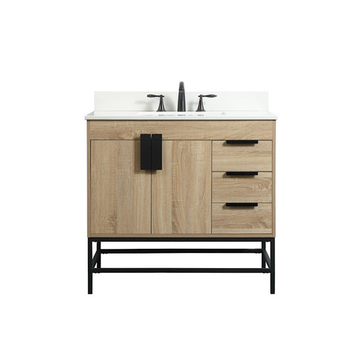 Elegant Eugene 36" Single Bathroom Vanity, Mango Wood/Backsplash - VF48836MW-BS