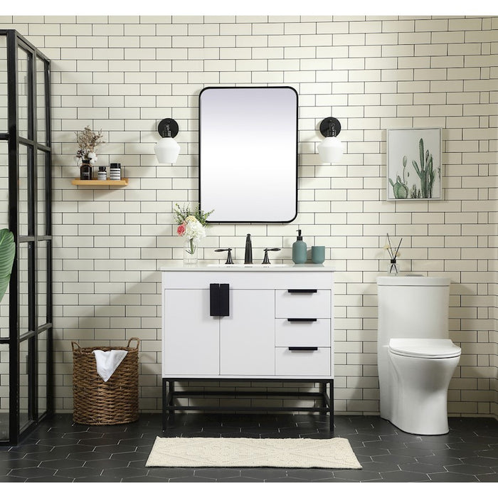 Elegant Eugene 36" Single Bathroom Vanity, Mango Wood/Backsplash