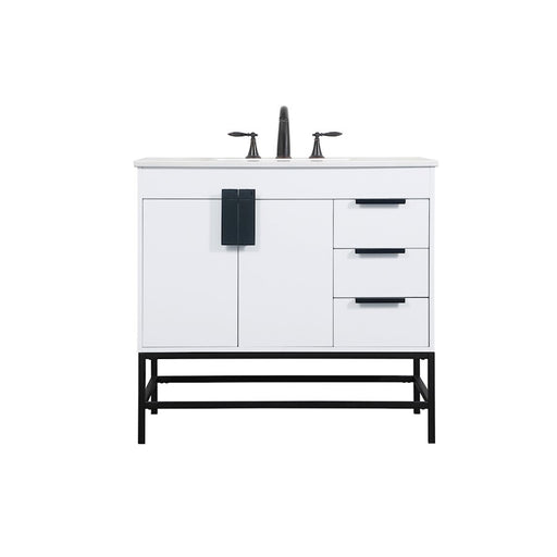 Elegant Kitchen/Bath Eugene 36" Single Bathroom Vanity, White - VF48836MWH