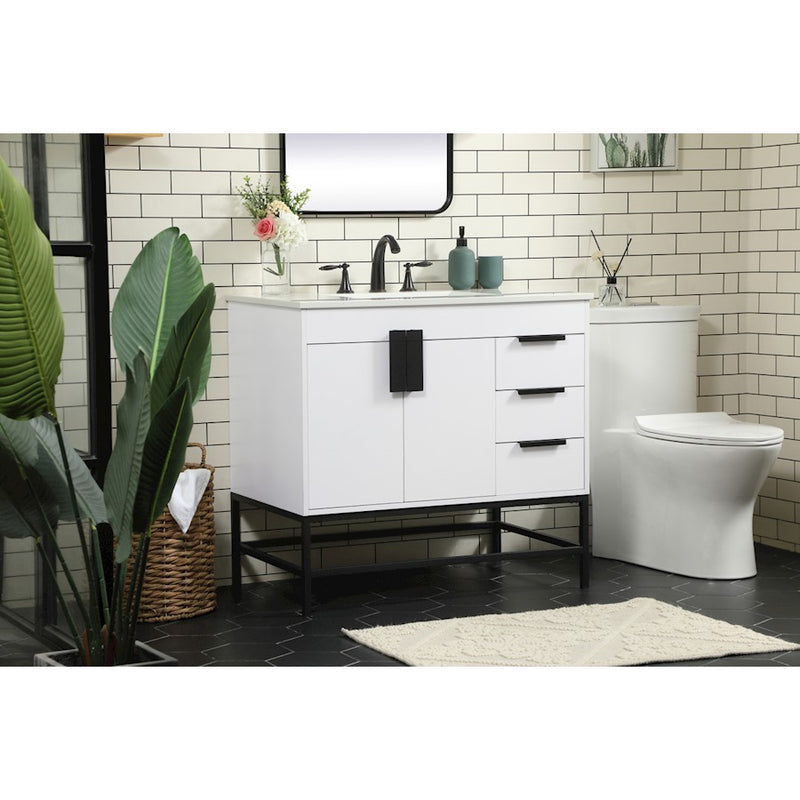 Elegant Kitchen/Bath Eugene 36" Single Bathroom Vanity, White