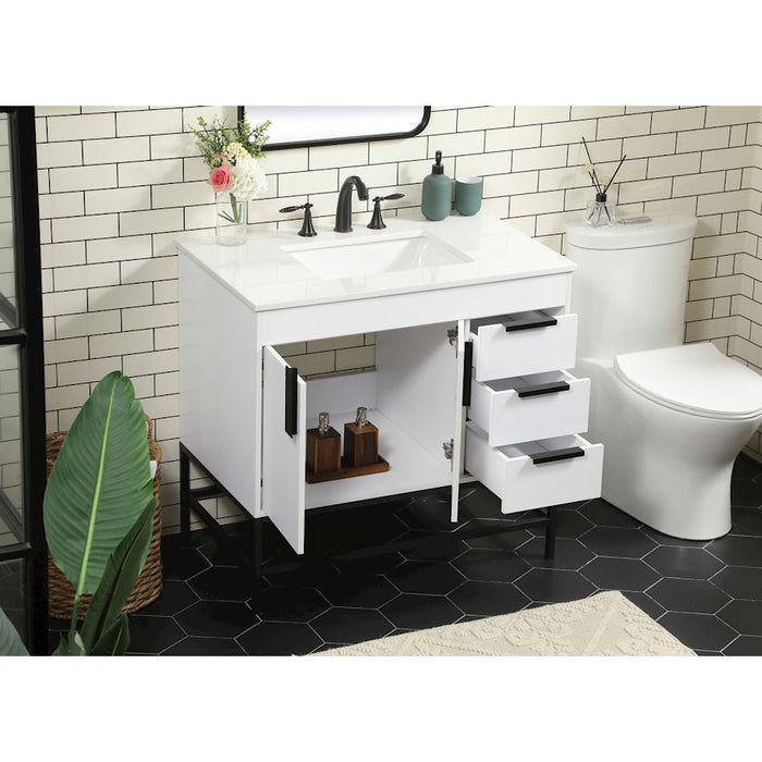 Elegant Kitchen/Bath Eugene 36" Single Bathroom Vanity, White