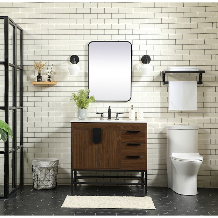 Elegant Eugene 36" Single Bathroom Vanity, White/Backsplash
