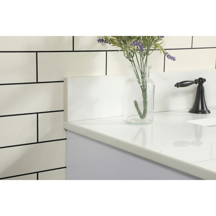 Elegant Eugene 36" Single Bathroom Vanity, White/Backsplash