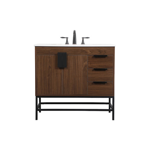 Elegant Kitchen/Bath Eugene 36" Single Bathroom Vanity, Walnut - VF48836MWT