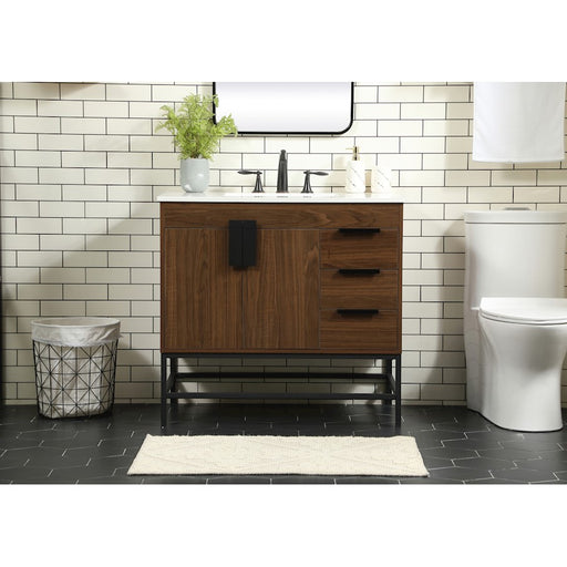 Elegant Kitchen/Bath Eugene 36" Single Bathroom Vanity, Walnut