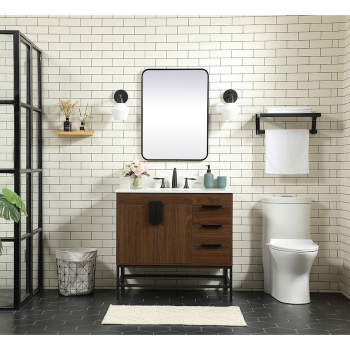 Elegant Kitchen/Bath Eugene 36" Single Bathroom Vanity, Walnut