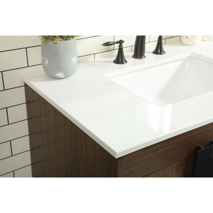 Elegant Kitchen/Bath Eugene 36" Single Bathroom Vanity, Walnut