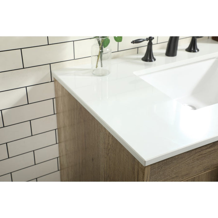 Elegant Kitchen/Bath Eugene 36" Single Bathroom Vanity, Natural Oak