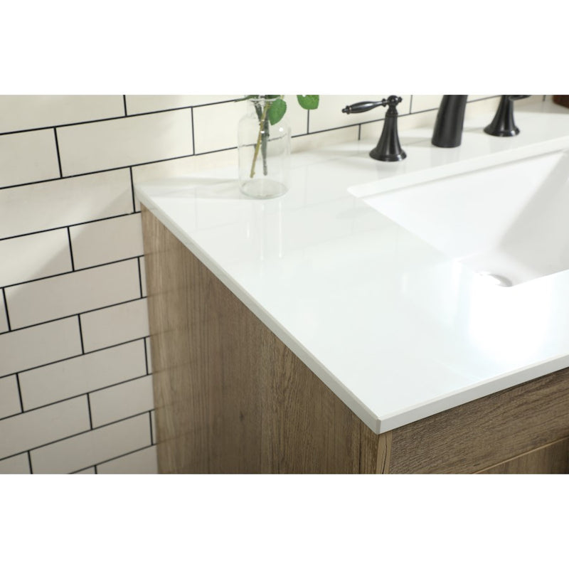 Elegant Kitchen/Bath Eugene 36" Single Bathroom Vanity, Natural Oak