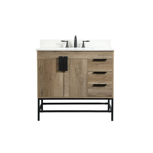 Elegant Eugene 36" Single Bathroom Vanity, Natural Oak/Backsplash - VF48836NT-BS