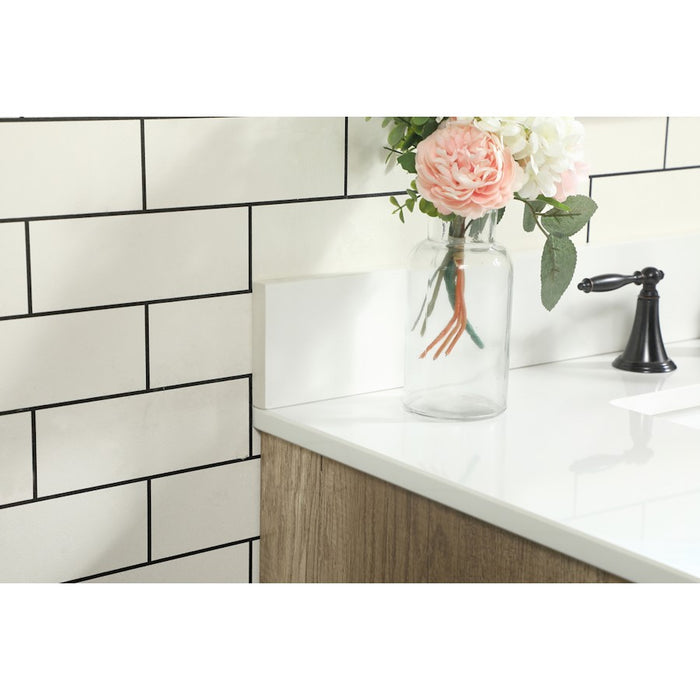 Elegant Eugene 36" Single Bathroom Vanity, Natural Oak/Backsplash