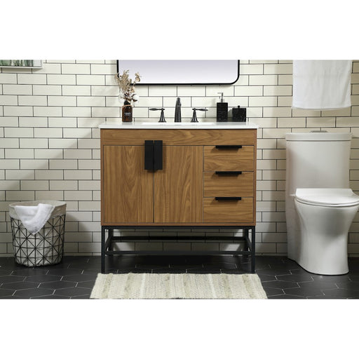 Elegant Kitchen/Bath Eugene 36" Single Bathroom Vanity, Walnut Brown