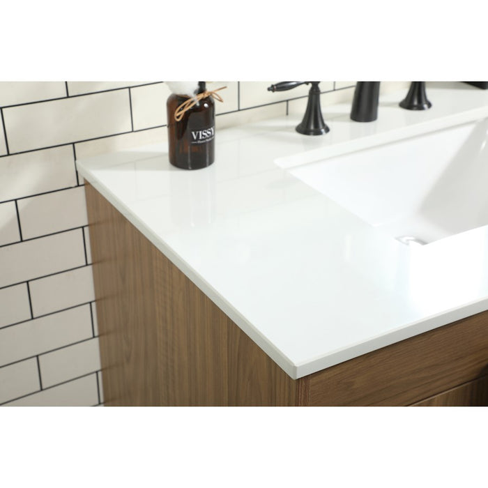 Elegant Kitchen/Bath Eugene 36" Single Bathroom Vanity, Walnut Brown