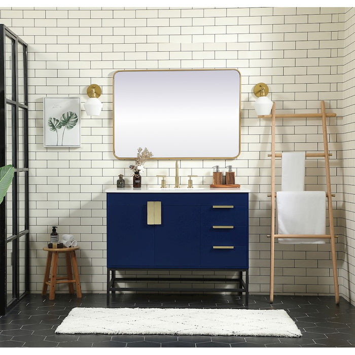 Elegant Eugene 36" Single Vanity, Walnut Brown/Backsplash