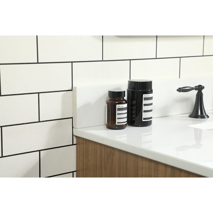Elegant Eugene 36" Single Vanity, Walnut Brown/Backsplash