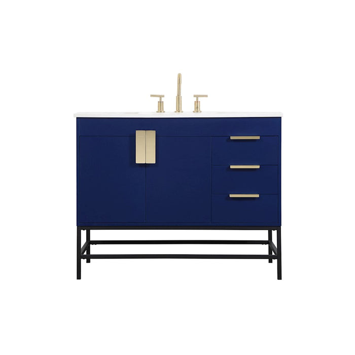 Elegant Kitchen/Bath Eugene 42" Single Bathroom Vanity, Blue - VF48842MBL