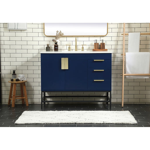 Elegant Kitchen/Bath Eugene 42" Single Bathroom Vanity, Blue